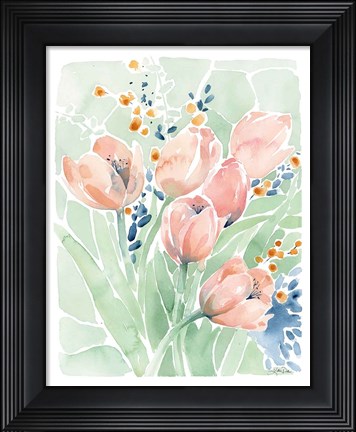 Framed Tulip Spray Print