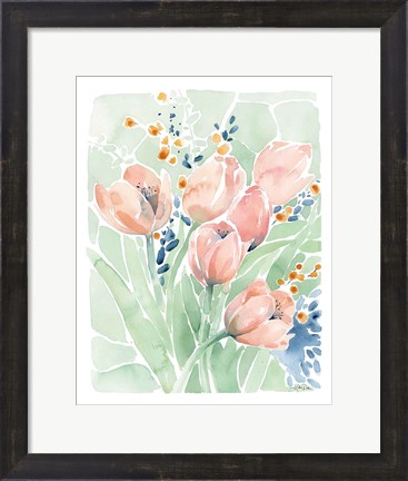 Framed Tulip Spray Print