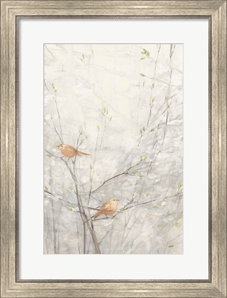 Framed Birds in Trees II Brown Print