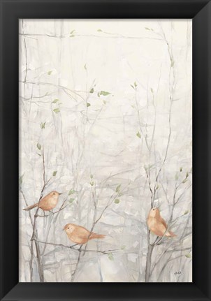 Framed Birds in Trees I Brown Print