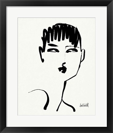 Framed Brush Portrait VII Print