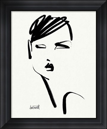 Framed Brush Portrait IV Print