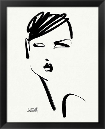 Framed Brush Portrait IV Print