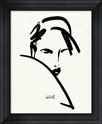 Framed Brush Portrait V Print