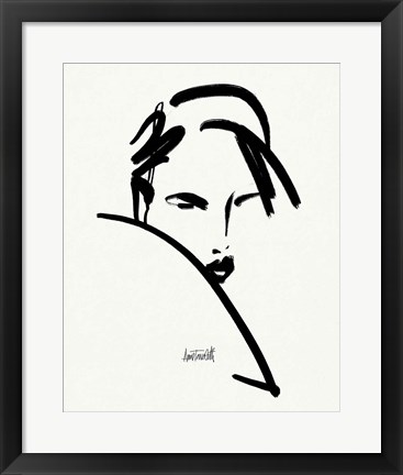 Framed Brush Portrait V Print