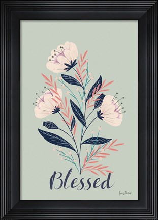 Framed Modern Floral I mint Print