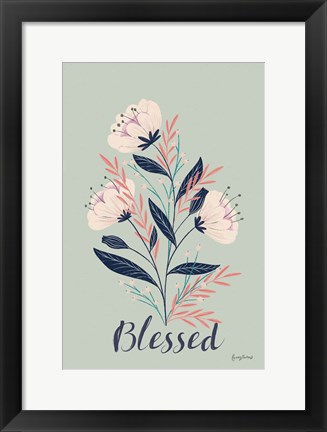 Framed Modern Floral I mint Print