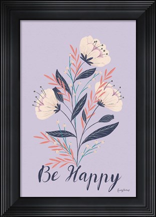 Framed Modern Floral I Lilac Print