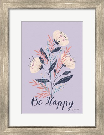 Framed Modern Floral I Lilac Print
