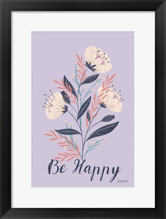 Framed Modern Floral I Lilac Print