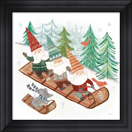 Framed Woodland Gnomes III Print