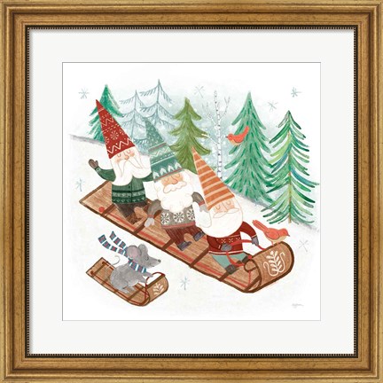 Framed Woodland Gnomes III Print