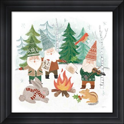 Framed Woodland Gnomes II Print