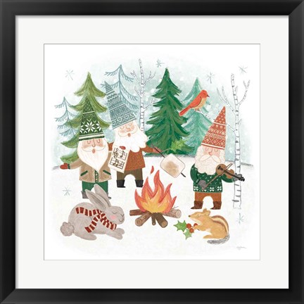 Framed Woodland Gnomes II Print