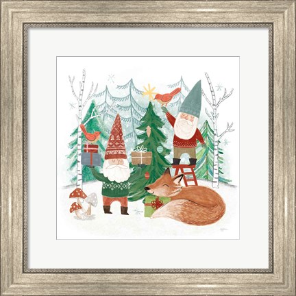 Framed Woodland Gnomes I Print
