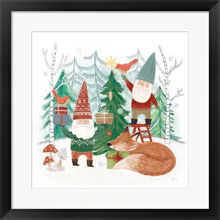 Framed Woodland Gnomes I Print