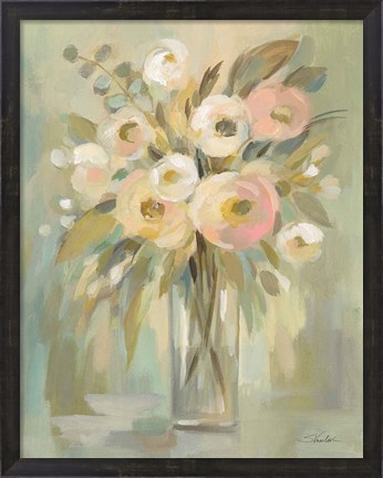 Framed Painterly Strokes Floral Print