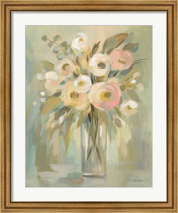 Framed Painterly Strokes Floral Print
