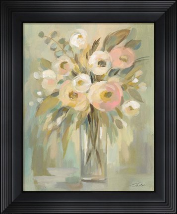 Framed Painterly Strokes Floral Print