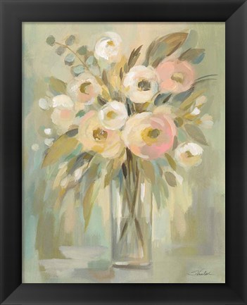 Framed Painterly Strokes Floral Print