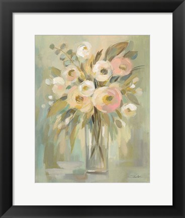 Framed Painterly Strokes Floral Print