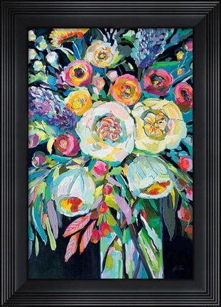 Framed Lilys Bouquet Black Print