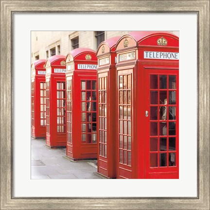 Framed London Phoneboxes Print