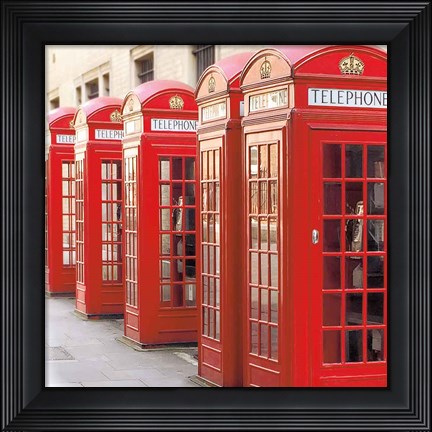 Framed London Phoneboxes Print