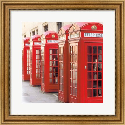 Framed London Phoneboxes Print