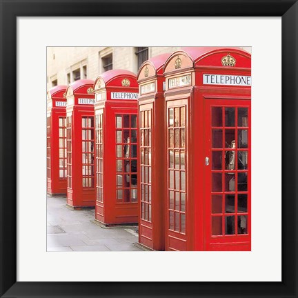 Framed London Phoneboxes Print