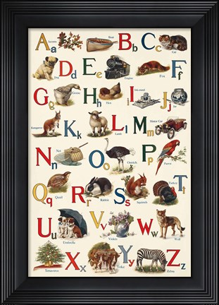Framed Schoolhouse Alphabet Print
