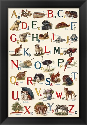 Framed Schoolhouse Alphabet Print