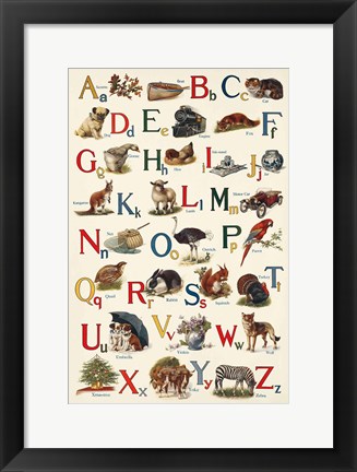 Framed Schoolhouse Alphabet Print