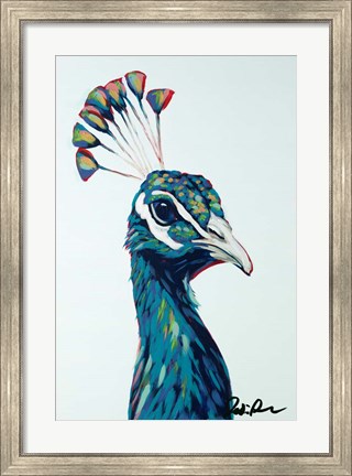 Framed Pop Peacock I Print