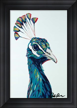 Framed Pop Peacock I Print