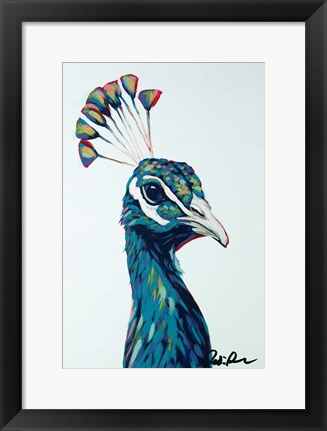 Framed Pop Peacock I Print