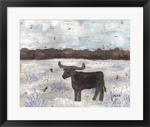 Framed Longhorn Field Print