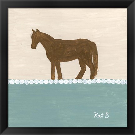 Framed Out to Pasture II  Brown Horse Print