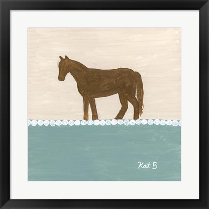 Framed Out to Pasture II  Brown Horse Print