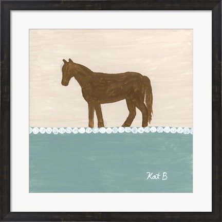 Framed Out to Pasture II  Brown Horse Print
