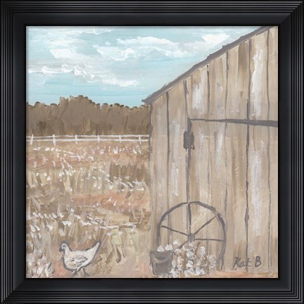 Framed Chicken &amp; Barn Print