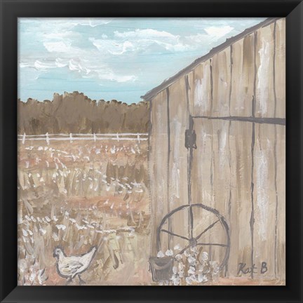 Framed Chicken &amp; Barn Print