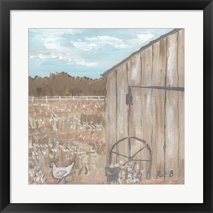 Framed Chicken &amp; Barn Print