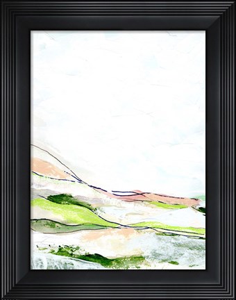 Framed Minimal Landscape green I Print