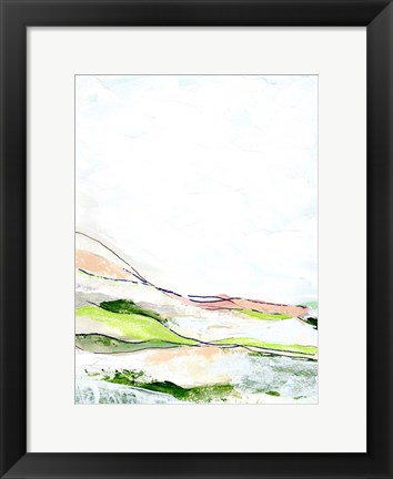 Framed Minimal Landscape green I Print