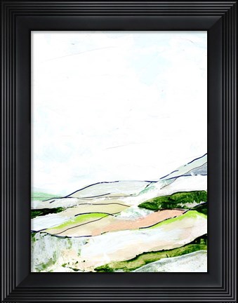 Framed Minimal Landscape green II Print