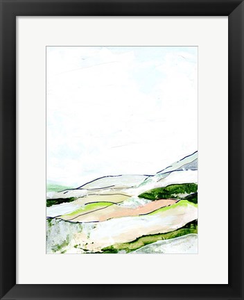 Framed Minimal Landscape green II Print