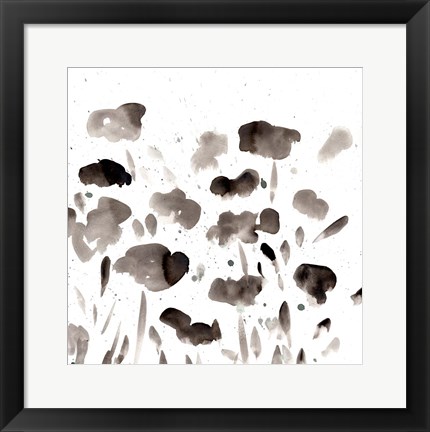 Framed Simple Black Poppies II Print