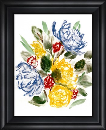Framed Chalky Blue &amp; Yellow I Print