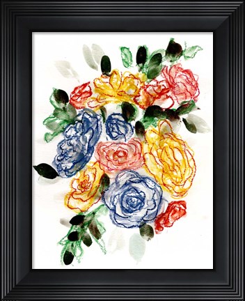 Framed Chalky Blue &amp; Yellow II Print